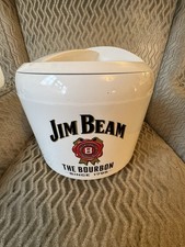 Jim Beam White Large Ice Bucket Bar Pub Man Cave Home Decor