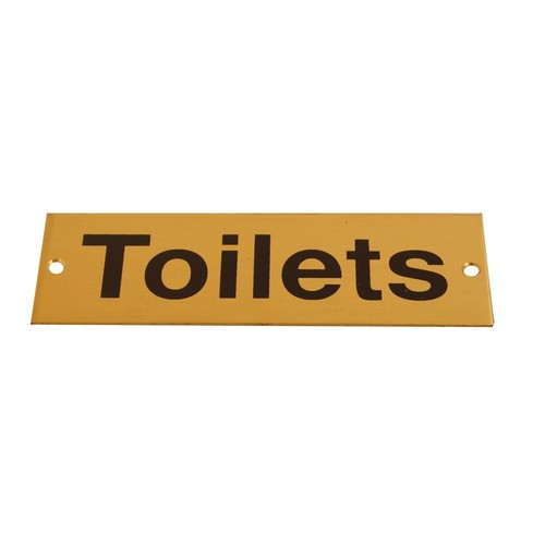 Polished brass door signs - brass,