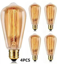 4x Vintage E27 ST64 Filament LED Light Bulb 40W Clear Industrial Edison Lamps UK