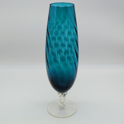 Empoli art glass vase - vase, teal
