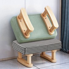 Wood legs small footstool - wood,