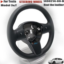 1490214-00-B Fit for Tesla Model 3 & Y Driver Heated Leather Steering Wheel
