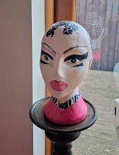 Fantastic Upcycled Polystyrene Mannequin Head In Drag Queen Make Up