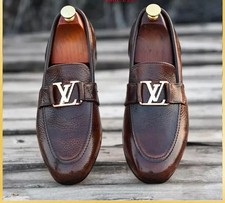 Handmade men brown leather