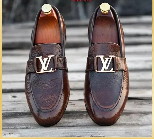 Handmade men brown leather