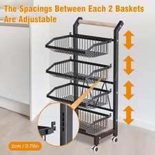 4 Tiers Kitchen Trolley Rack