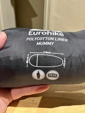 Adult 210cm Eurohike Mummy Liner Warm Cotton Camping Sleeping Bag vgc 