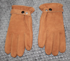 BNWOT MENS M & S TAN NUBUCK LEATHER THINSULATE WINTER GLOVES MEDIUM