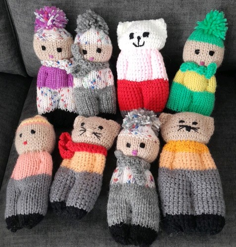 Hand knitted dolls - 8, x