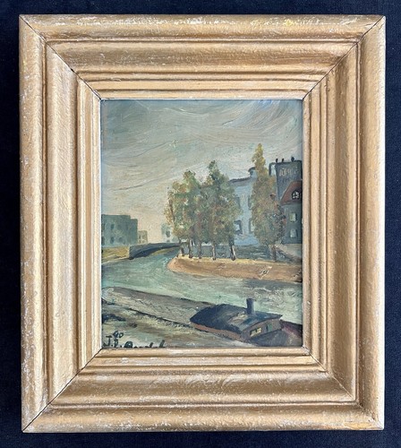 Vintage french oil painting - oil,