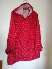 Dickins & Jones Red Windbreaker Light Hooded Mac Size 16
