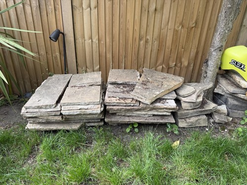 Reclaimed yorkstone slabs