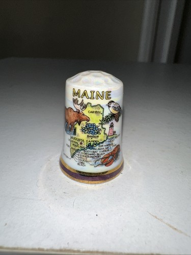 Maine ceramic thimble - maine,