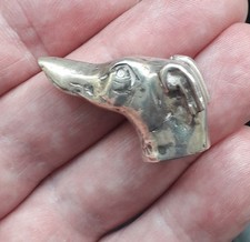 SMALL METAL PLATED GREYHOUND HEAD POSSIBLY CANE HANDLE
