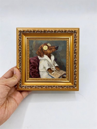 Oil painting dog portrait - oil,