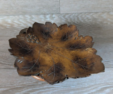 MUSIC LEAF CARVED VALSE SCHUBERT  ROTATING  GERMAN SWISS WOOD  TRAY WORKING READ