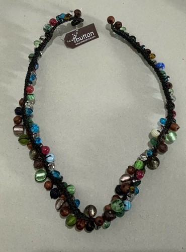 One button necklace - button,