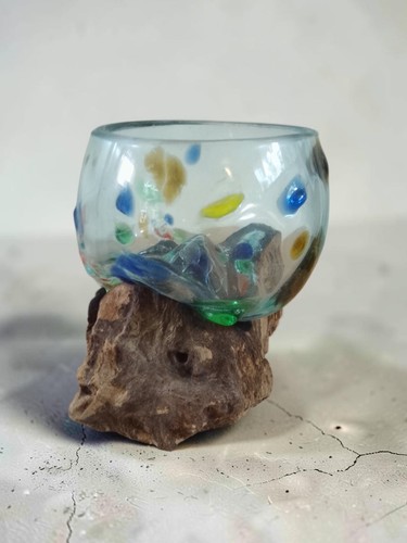 Molten coloured glass - coloured, on
