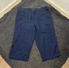 M&Co Navy Linen Trousers