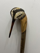 Hand Carved walking stick - Snipe head.