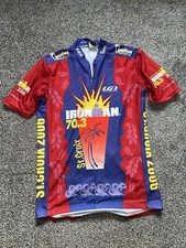 Mens Louis Garneau Cycling Jersey, Size Medium, Red, Full Zip, Triathlon, (72)