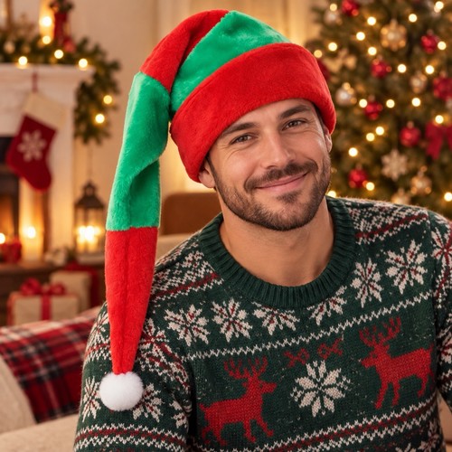 Adult extra long elf - long, red