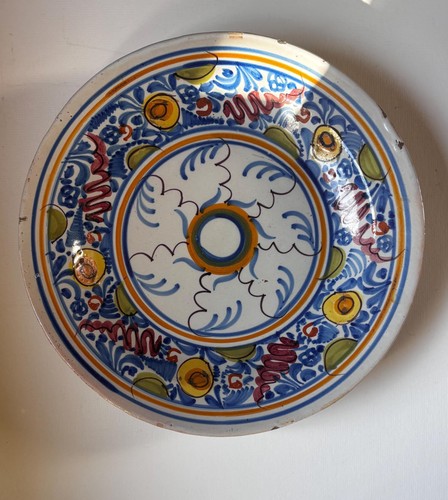 Antique spanish majolica dish - antique,