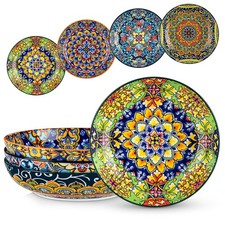 vancasso SIMI 4 pcs 1260 ml Porcelain Pasta Bowl Double-Sided Pattern Soup Bowls