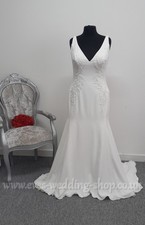 Maggie Sottero ''Adrianna'' ivory crepe wedding dress UK 18
