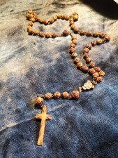 Antique Rosary, Carved Beads With Cross