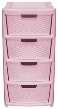 Large Pink 4 Drawer Plastic