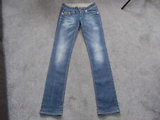 Ladies G Star Raw Midge Straight Leg Distressed Indigo Denim Jeans Size 28 Long