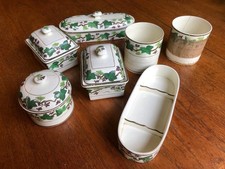 Old Spode creamware pottery c. 200 year old part toilet set ivy or vine pattern