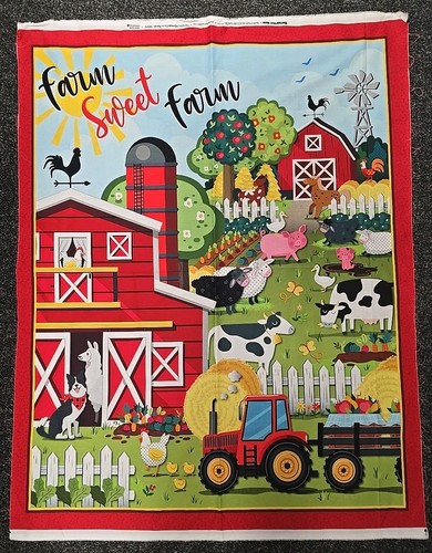 Barnyard rules fabric panel - rules,