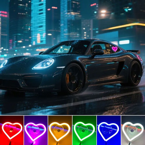 Universal led car window - universal, heart