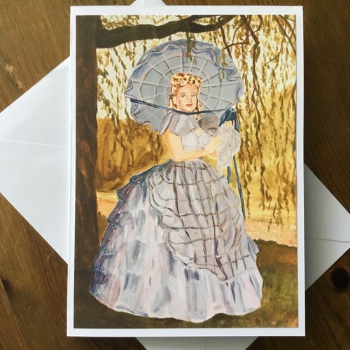 19th century lady art card - century,
