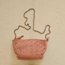 Zara pink suede bag Chain crossbody strap Small size