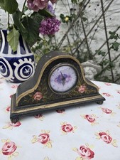 Very Pretty Shabby Chic Clock. Mantle Clock. Floral. Decorative Clock.