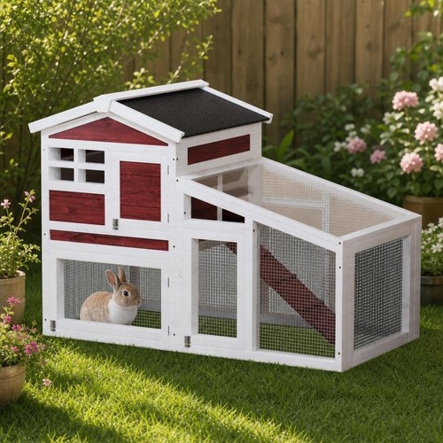 Indoor wood bunny cage with - bunny,