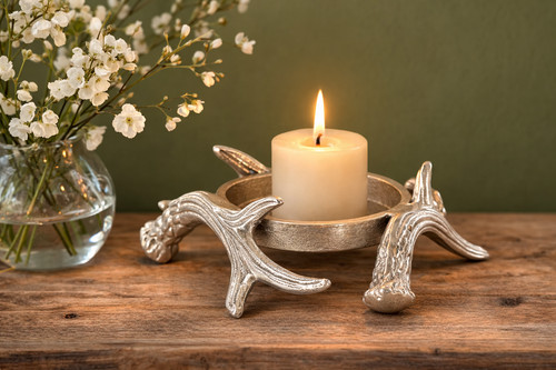 Antler single church candle - antler,