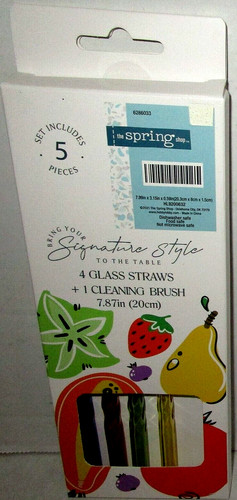 Colorful glass straw set - straw,