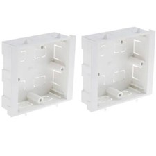 2X Single Back Box 25mm Deep Plaster Dry Lining 1 Gang Flush Pattress Box NEW