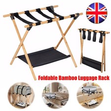 Luggage Folding Bamboo Rack Stand Timber Racks Suitcase Hotels Storage Holder UK
