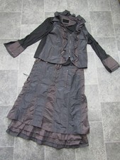 Steilmann Sz 18 (?) Black Brown Top & Hitch Layered Skirt Goth Steampunk Whitby