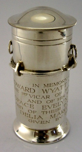 Sterling silver wafer pyx box - silver,