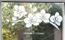 Etched glass vinyl orchid - glass,