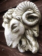 Rams head wall plaque decorative stone garden ornament wall decor 20cm/8"H