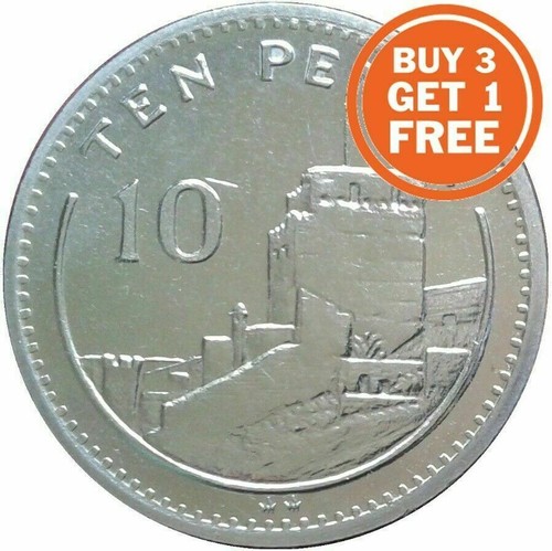 Gibraltar 10p ten pence coins - gibraltar,