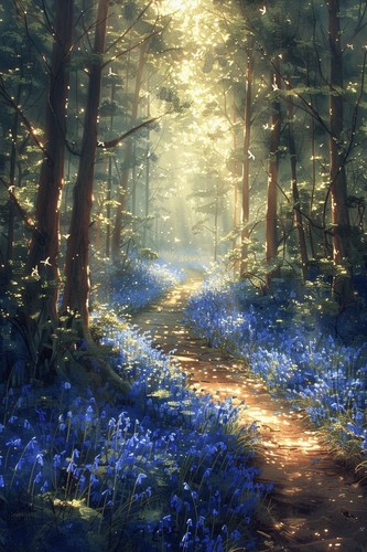 Bluebell woodland canvas - bluebell,
