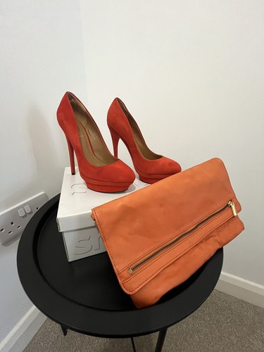Top shop orange suede stiletto - shop,